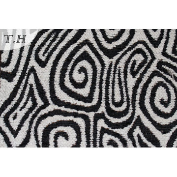 Negro geométrico de buena calidad sofá tela tapicería (fth31935)